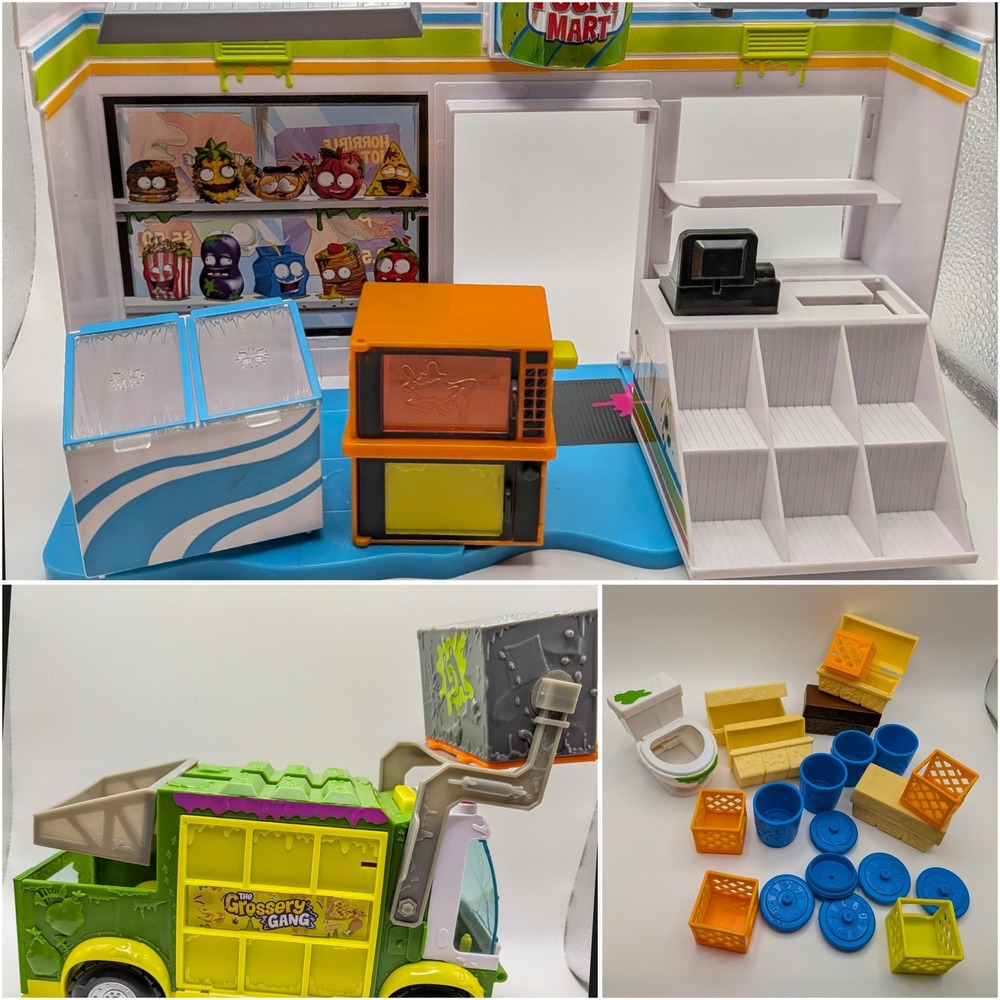 Grossery Gang Yucky Mart Playset and Mushy Slushie Truck Bundle with Accessories
